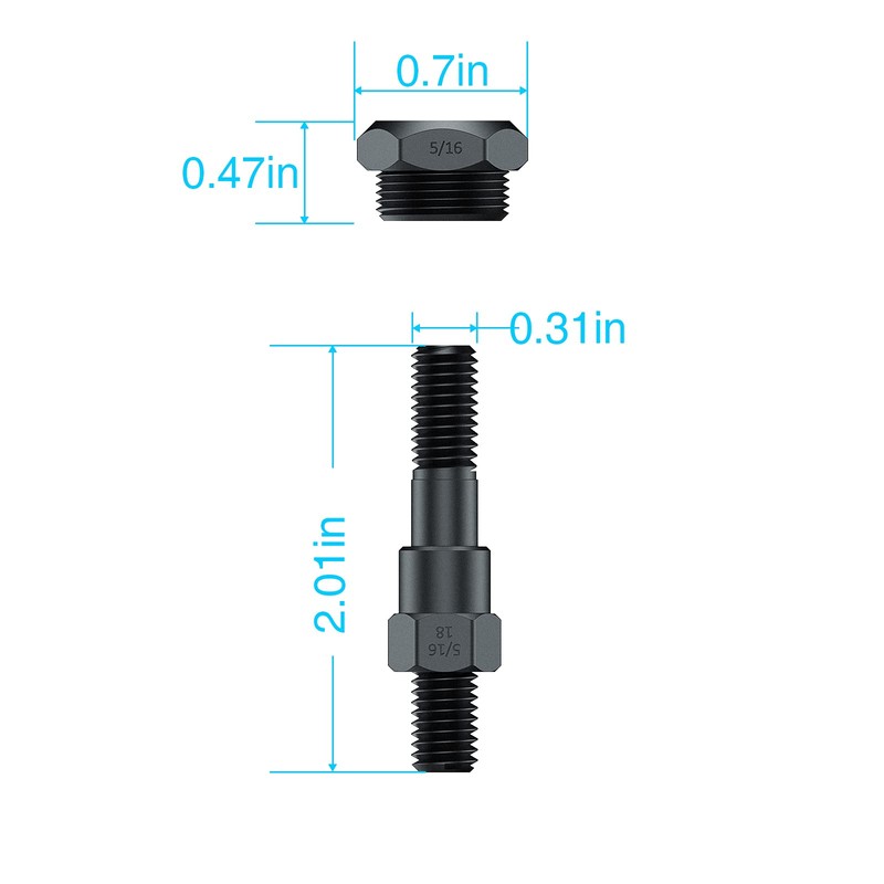 AKKTOL Replacement Mandrel for Rivet Nut Tool Rivnut Tool, 5/16-18,