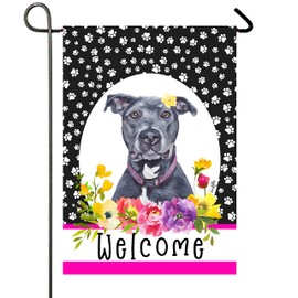 Pit Bull Blue - Best of Breed Paw Prints Garden Flag
