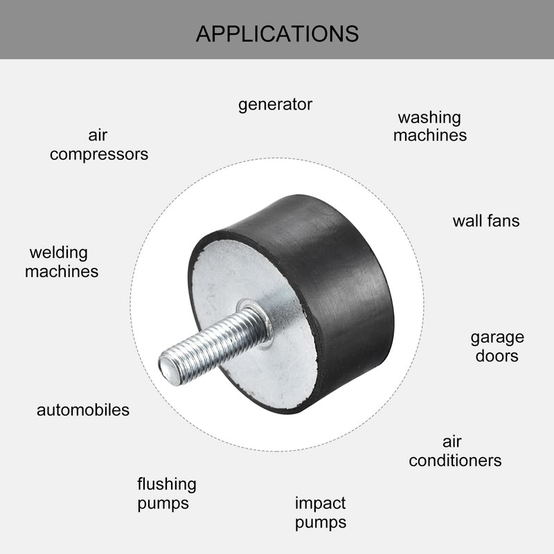 sourcing map Rubber Bearing M10 External / Internal Thread Vibration