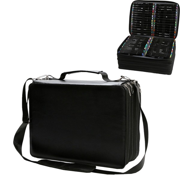 Aoartix Black Marker Case, 224 Slots Alcohol Marker Case Markers