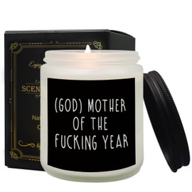 QASHWEY Godmother Candle, God Mother Gifts for Women, Mothers Day Candles Gifts for Godmother, Godmother Gift Soy Candle, God Mother of The Year Lavender Fragrance Candles for Home Scented