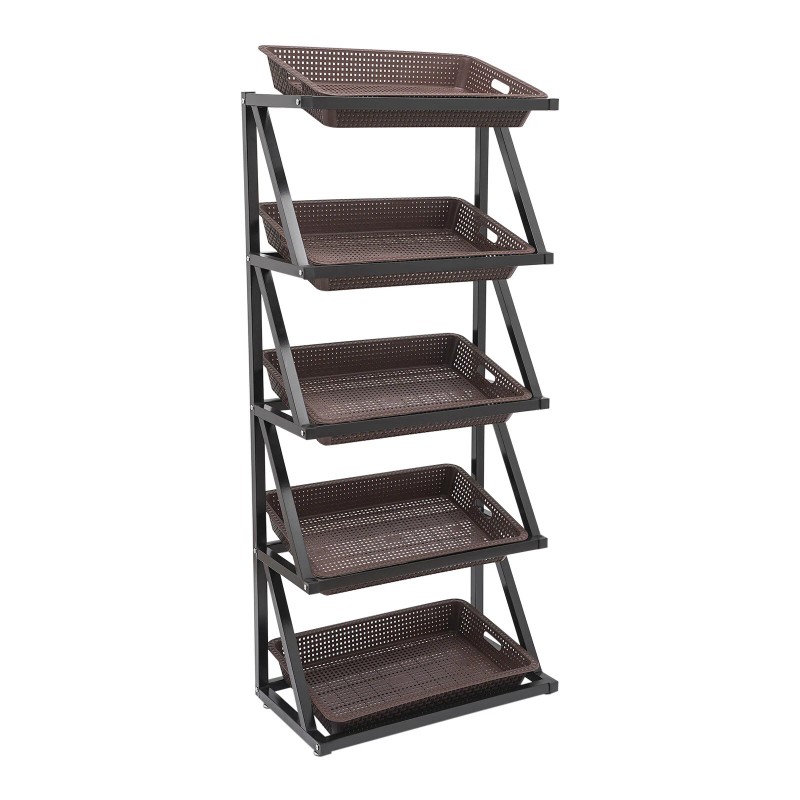 Retail Display Rack Market Shelf Fruit Vegetable Snack Basket With