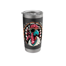 Turkey Face Wearing Retro Vintage Sunglasses Distressed Styl Stainless Steel Insulated Tumbler