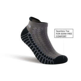 Calcetines de tobillo para hombre, de corte bajo, acolchados, transpirables, con lengüeta, cómodos, calcetines atléticos para hombres y mujeres, 5 pares, Azul marino, Large