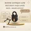 STALLION HARDWARE Antique Iron Padlock Set - 3” Handcrafted Cast