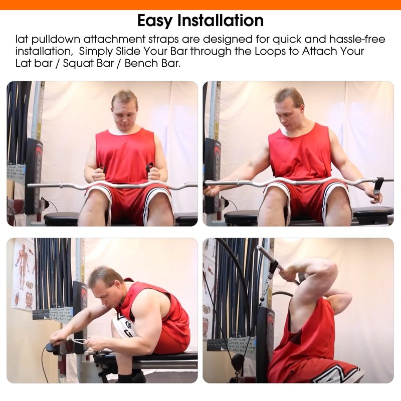 AQDD LAT/Bench Bar Attachment Straps - for bowflex Accessories (Pair)