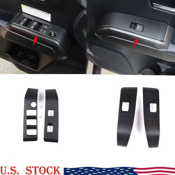 cartiangous ABS Matte Black Front&Rear Window Switch Panel Trim For
