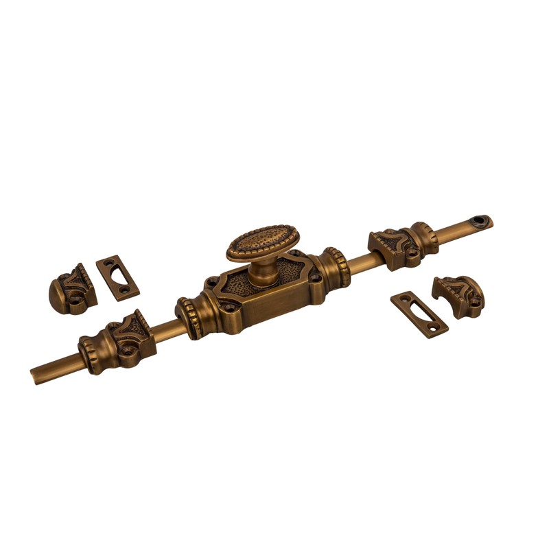 STALLION HARDWARE Antique Brass Cremone Bolt Set - Solid Brass