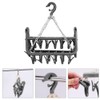 Klomveris 32‑Peg Folding Sock Drying Hanger,Rotatable Plastic Laundry Airer