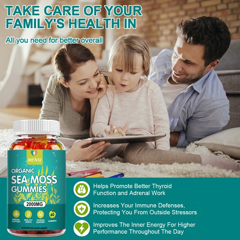 MENXI Sea Moss Gummies 2000mg , 100% Clean & Natural