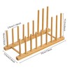 HBlife Heighten and Widen Bamboo Dish Drying Rack Plate Bowl
