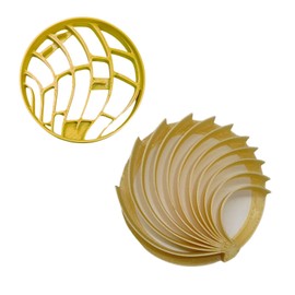 YNGLLC CLASSIC PAN DULCE MATCHING SET OF 2 COOKIE AND CONCHA CUTTER MADE IN USA PR1894, Medium, Gold