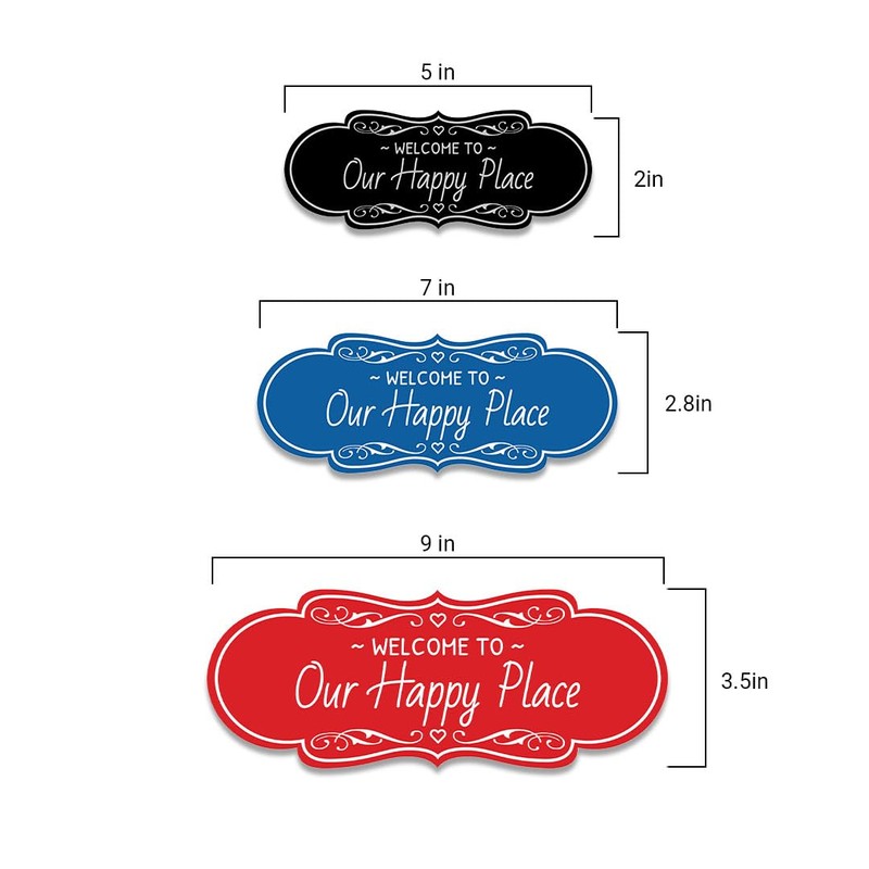 Signs ByLITA Designer Welcome to our Happy Place Durable ABS