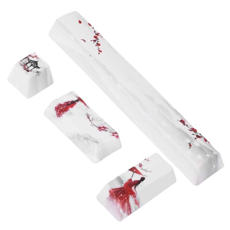 DIY Keycaps Kit Winter Snow Plum Pattern Universal Mechanical Keyboard