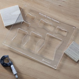 12 x 10 Inch 7-in-1 Butterfly Inlay Template, Router and Decorative Templates for Woodworking (Butterfly, Acrylic)