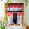 ARTMAGIC Red Plaid Butterfly Kitchen Curtain Valance and Tiers Set