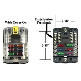 Blue Sea Systems 6 Circuit Blade Fuse Block With Negative Bus 100 Amp Max Per Block 30 Per Circuit