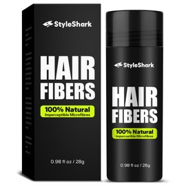 StyleShark Hair Fiber Powder (28g), Hair Volumizer for Thinning Hair, Instant Thickening and Density Boosting for Women & Men, Premium Formula (White)
