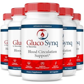 (5 Pack) Gluco Synq Capsules – Premium Daily Formula with All-Natural Ingredients to Help Maintain Stable Levels, Encourage Healthy Circulation, and Support Balance — Just 2 Pills a Day (300 Capsules)