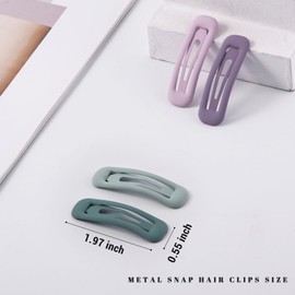 Cptots 20 PCS Small Rectangle Hair Barrettes For Women Non Slips Snap Clips For Thin Fine Hair, Matte Multi-colored,1.97 x 0.55Inch