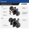 BRINKS – Contemporary Keyed Entry Ball Door Knob, Matte Black