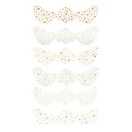 Pecas doradas 2 Hojas de Pegatinas de Tatuaje Facial con Diseño de Pecas impermeables (Dorado figuras, Small)
