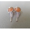 Stud Earrings made of Jade Apricot Silver-Plated
