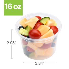 Glotoch Express Glotoch 24 Pack 16 oz Deli Containers with Lids, Plastic Food Storage Freezer Storge Soup Containers with Lids - Microwave, Freezer & Dishwasher Safe Eco-Friendly, BPA-Free, Reusable & Stackable