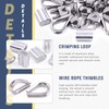 Glarks 24Pcs M8 Wire Rope Cable Clip Clamp with Cable