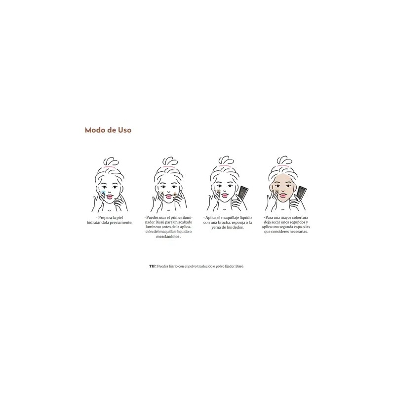 Maquillaje Liquido Alta Cobertura Bissú Tonos 11 Te Amachiatto