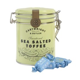Cartwright & Butler Sea Salted Toffees Tin, Buttery And Chewy Toffee, 130g (Pack Of 1)
