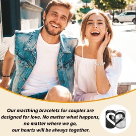 OAVOOK Matching Bracelets for Couples Gifts for Him And Her Friendship Bracelets Long Distance Relationship Gifts Birthday Anniversary Christmas Gifts for Women Men Bf Gf