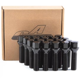 GAsupply 14x1.5 40mm Shank Lug Bolts, 20pcs Black Conical Seat 61mm Tall Lug Studs for Wheel Spacers, 17mm Hex, 40mm Thread Length Extended Wheel Hub Bolt