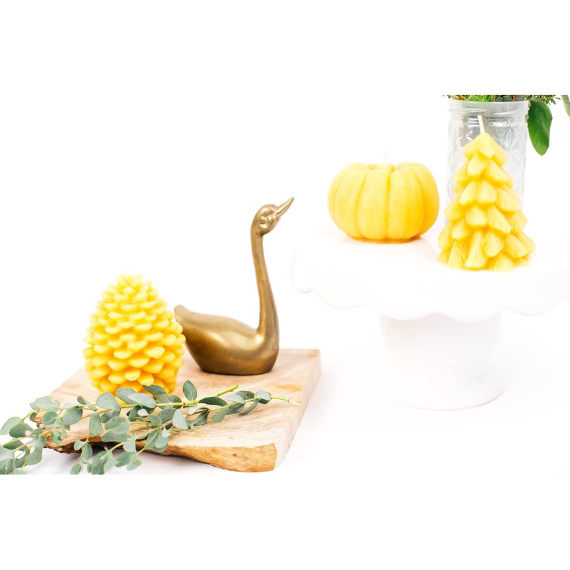 The Beeswax Co Pinecone Beeswax Candle - Natural Honey Scented
