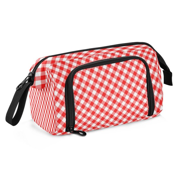 IHCVHQX Pencil Case Red Gingham Pattern Large Capacity Pencil Pouch