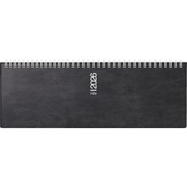 rido/idé Landscape Appointment Book Model Septant 2026 | 305 x 105 mm, Plastic, Black