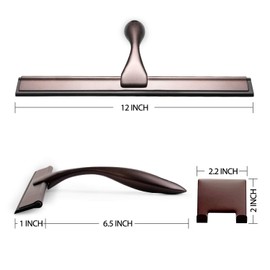 Hiware All-Purpose Shower Squeegee for Shower Doors, Bathroom, Window and Car Glass - Bronze, Stainless Steel, 12 Inches