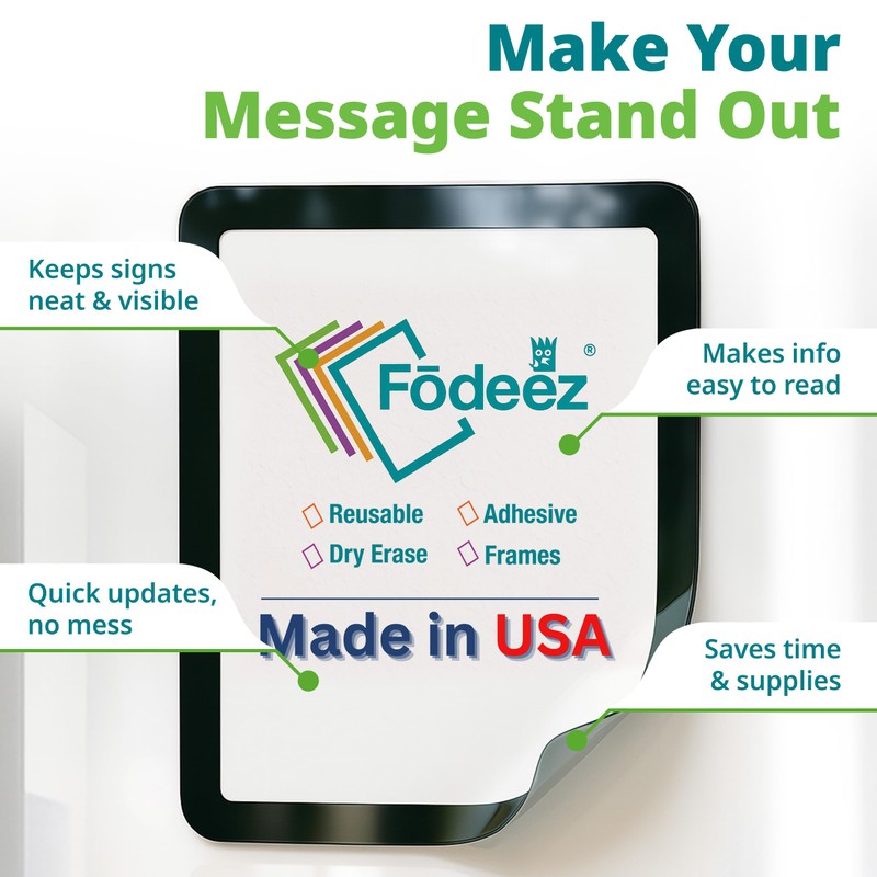 Fodeez 8.5x11 Self Adhesive Peel & Stick Document Holder for