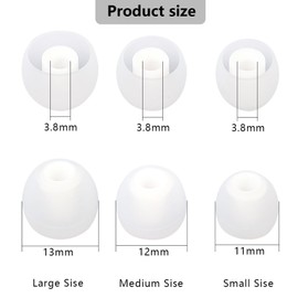 MMYQXI Earbud Replacement Tips Silicone Earbud Tips Ear Tips Fit for in-Ear Headphones (Inner Hole 3.8mm -5.1mm) Earbud Rubber Tips Earbud Covers 9 Pairs