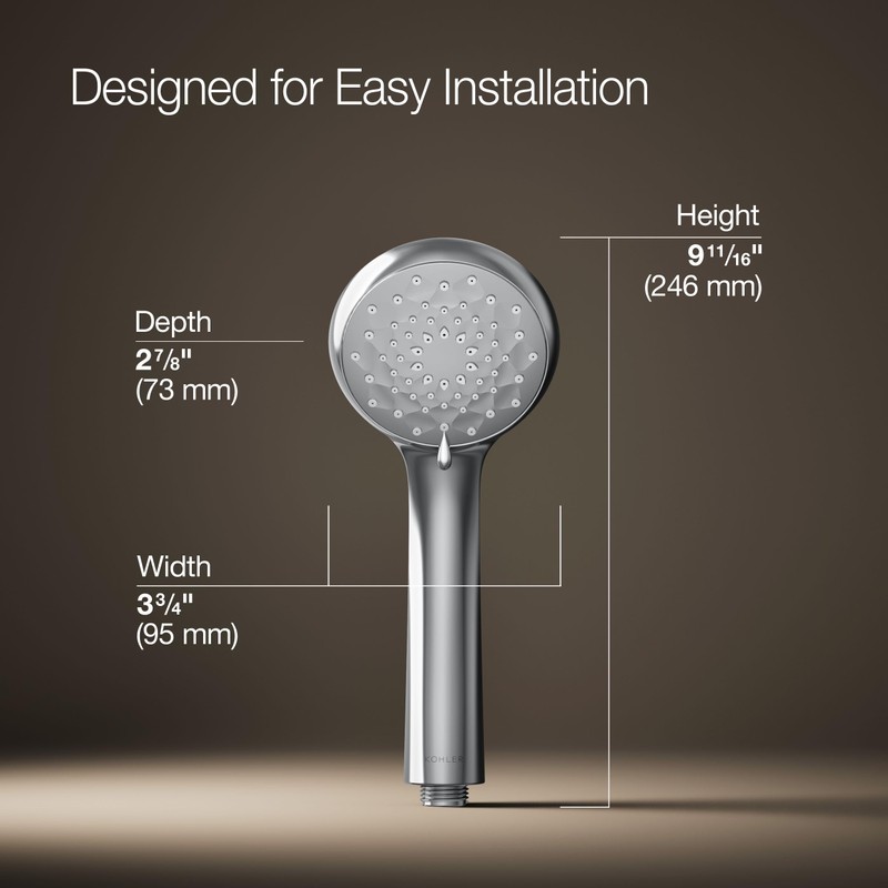 Kohler 72420-G-CP Awaken® B90 Three-function handshower, 1.75 gpm, Polished Chrome