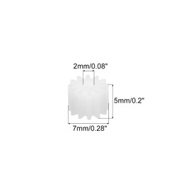 MECCANIXITY 20Pcs Plastic Gears 12 Teeth Plastic Shaft Gears Model 122AA Reduction Gear for RC Car Model DIY Robot,White Module 0.5