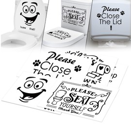 Toilet Stickers, Please Seat Yourself, Would Poop Here Again, Please Close The Lid, Funny Stickers for Bathroom, Funny Gift
