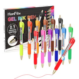 HomFilix Fine Point Pen,12-Color Gel Pens with 0.7mm Tips, Perfect for School Supplies, Office Use, and Journaling Ideal for Students, Professionals, and Creative Writers. Add Color to Your Notes