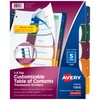 Avery(R) Ready Index(R) Translucent Table of Contents Dividers, 5-Tab, Multicolor
