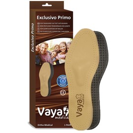 Vaya Exclusivo Primo Orthopaedic Insoles for Flatfoot Hallux Valgus with Activated Carbon Flat Foot Heel Pad Size 41