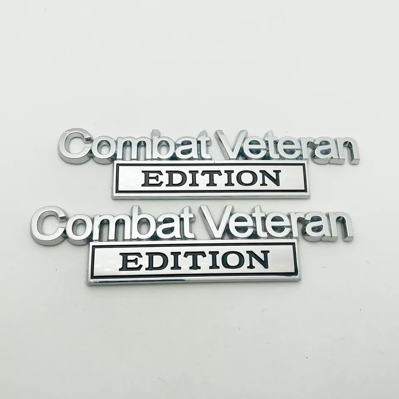 Pair Set Combat Veteran Edition Emblem 3D Badge Raised Decals