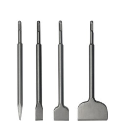 Greywolf SDS Chisel Set, 4 pcs Tile Removal Chisel Bits, Set Includes Pointed, Flat, Scraping, Alloy Steel Tile Spade Chisels for SDS Plus Rotary Hammer Drill Bit Attachment for Hammer, Tile Removal