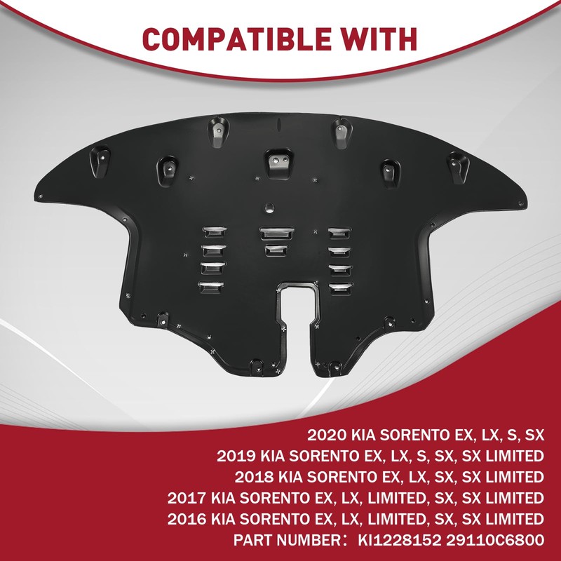 KUAFU Front Engine Splash Shield Compatible with 2016-2020 Kia Sorento