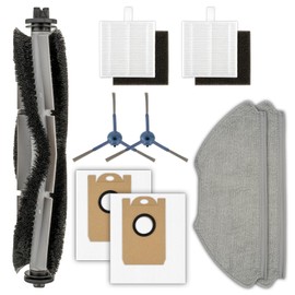 (9 Pack) T20+ Replacement Parts Compatible with Airrobo T20+ Robot Vacuum Cleaner, 1 Roller Brush, 2 Side Brushes, 2 Dust Bags, 2 HEPA Filters, 2 Mop Pads, Accessories Kit