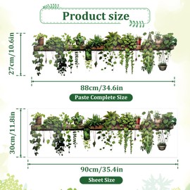 Wall Tattoo Plants Wall Sticker Green Leaves Wall Sticker Plants Hanging Vine Wall Art Flower Pot Green Wall Sticker Flowers Wall Sticker Bedroom Children's Room